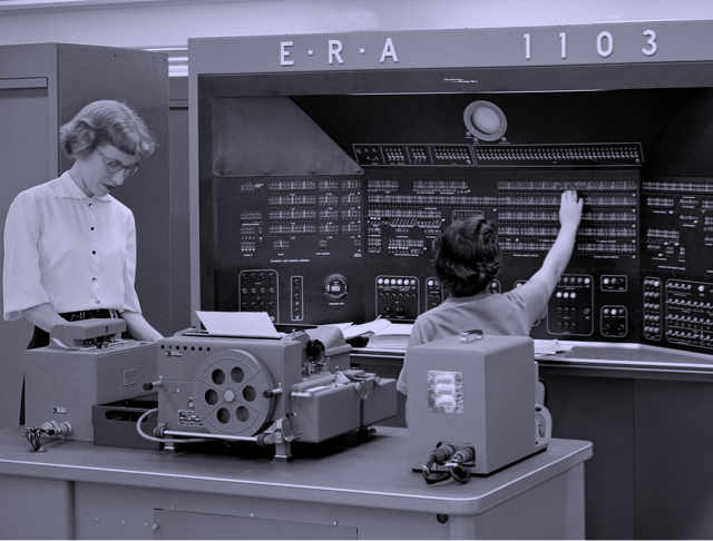 Computadora E.R.A.Univac 1103 en los 1950s